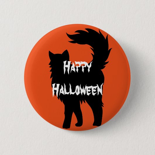 Happy Halloween Beängstigend Cat Button (Vorderseite)