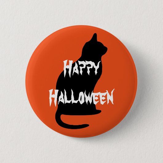 Happy Halloween Beängstigend Cat Button (Vorderseite)