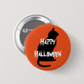 Happy Halloween Beängstigend Cat Button (Vorne & Hinten)