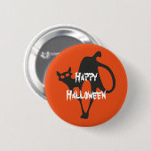 Happy Halloween Beängstigend Cat Button (Vorne & Hinten)