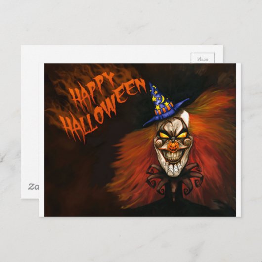 Happy Halloween Beängstigend Clown Postkarte (Vorne/Hinten)