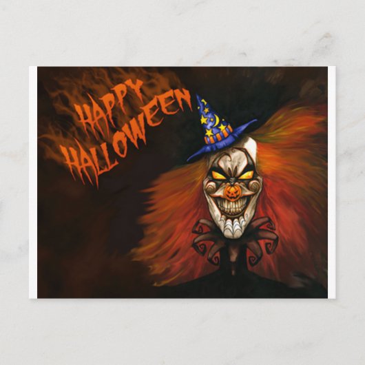 Happy Halloween Beängstigend Clown Postkarte (Vorderseite)