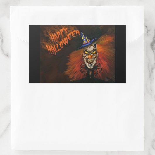 Happy Halloween Beängstigend Clown Rechteckiger Aufkleber (Tasche)
