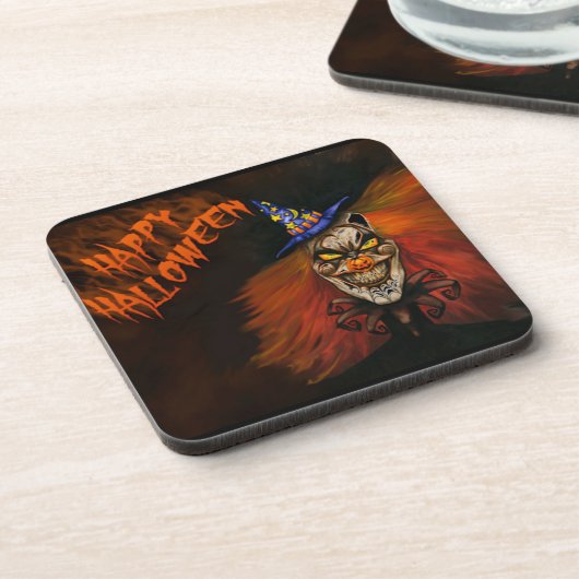 Happy Halloween Beängstigend Clown Untersetzer (Linke Seite)