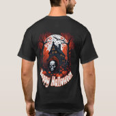 Happy Halloween Beängstigend Ghost House Benutzerd T-Shirt (Rückseite)