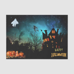 Happy Halloween Beängstigend Hexe, Ghost und Pumpk Seidenpapier