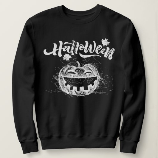 Happy Halloween Beängstigend Kürbisgesicht Sweatshirt (Design vorne)