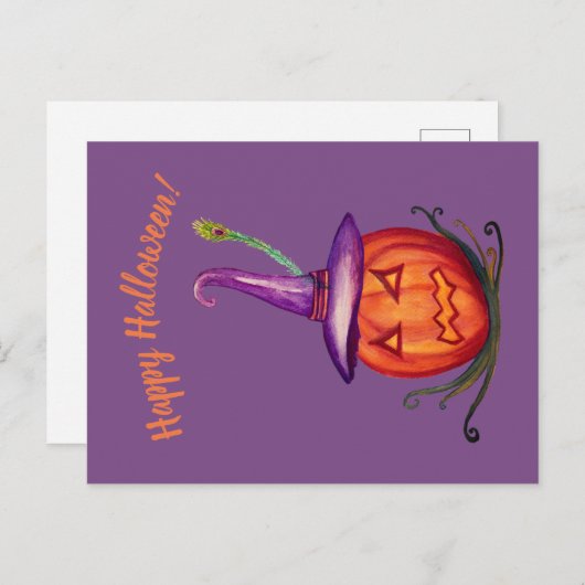 Happy Halloween Beängstigend Lantern Postcard Postkarte (Vorne/Hinten)