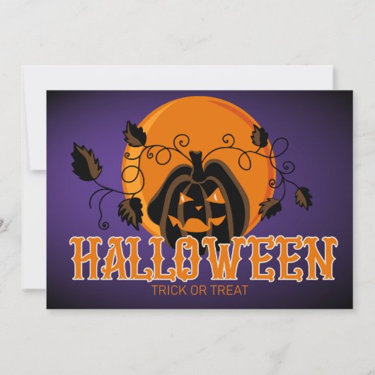 Happy Halloween Beängstigend Pumpkin and Moon Karte (Vorderseite)