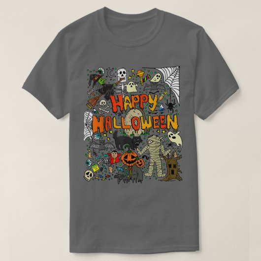 Happy Halloween Beängstigend Retro Boys Girls Kind T-Shirt (Design vorne)