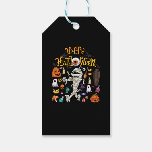 Happy Halloween Beängstigend Retro Geschenkanhänger (Vorderseite)
