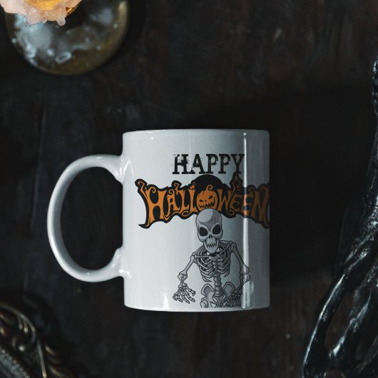Happy Halloween Beängstigend Skeleton Kaffeetasse