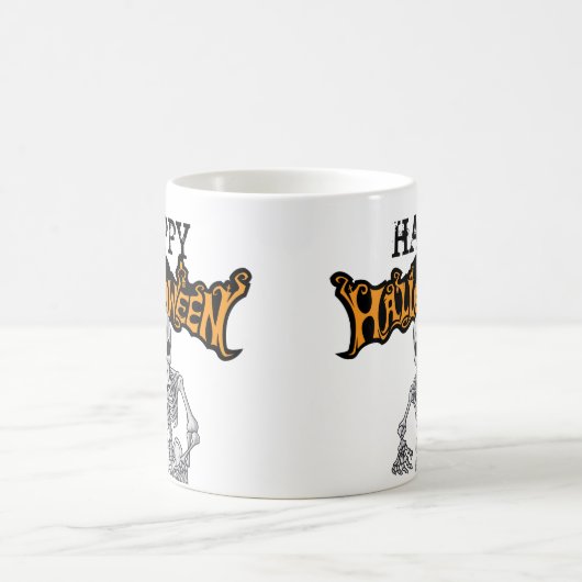 Happy Halloween Beängstigend Skeleton Kaffeetasse (Mittel)