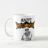 Happy Halloween Beängstigend Skeleton Kaffeetasse (Links)