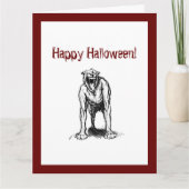 Happy Halloween Beängstigend Spooky Demon Hell Dog Karte (Vorderseite)