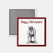 Happy Halloween Beängstigend Spooky Demon Hell Dog Magnet (Vorderseite/Rückseite)