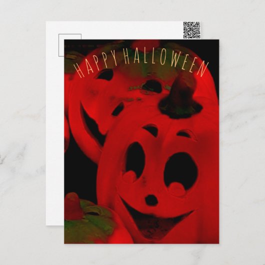 Happy Halloween Beängstigend Spooky Pumpkins Postkarte (Vorne/Hinten)