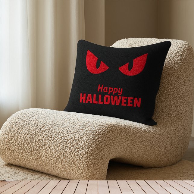 Happy Halloween Beängstigend Staring Red Eyes Kissen (Von Creator hochgeladen)