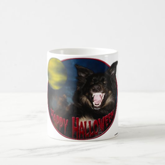 Happy Halloween Beängstigend Wolf Kaffeetasse (Mittel)