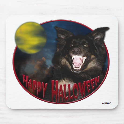 Happy Halloween Beängstigend Wolf Mousepad (Vorne)