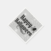 Happy Halloween Beängstigende Graue Spinne Serviette (Ecke)