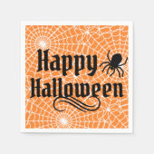 Happy Halloween Beängstigende Orange Black Spider Serviette (Vorderseite)
