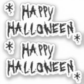 Happy Halloween beängstigende Typografie in Schwar Aufkleber (Vorderseite)