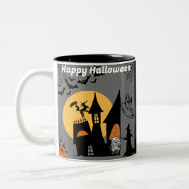 Happy Halloween beängstigender Geist Zweifarbige Tasse