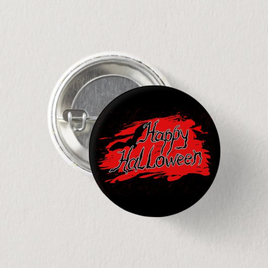 Happy Halloween beängstigendes Button, blutiges Zu Button (Vorne & Hinten)