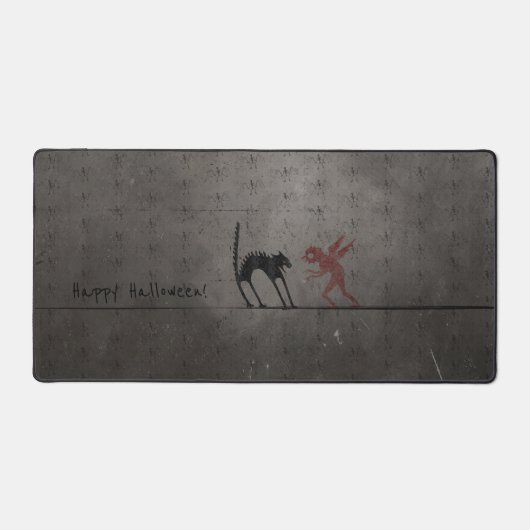 Happy Halloween 🧛 Beängstigendes Monster 👿 Black Schreibtischunterlage (Vorderseite)