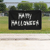 Happy Halloween beängstigendes Schwarz-weißes Bann Banner (Insitu)