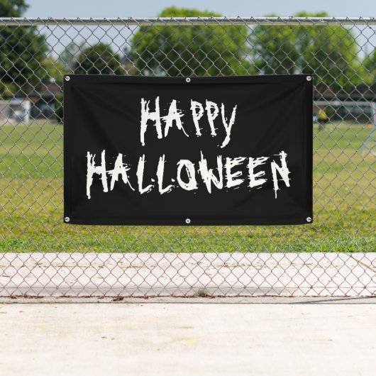 Happy Halloween beängstigendes Schwarz-weißes Bann Banner (Insitu)
