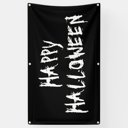 Happy Halloween beängstigendes Schwarz-weißes Bann Banner (Vertikal)