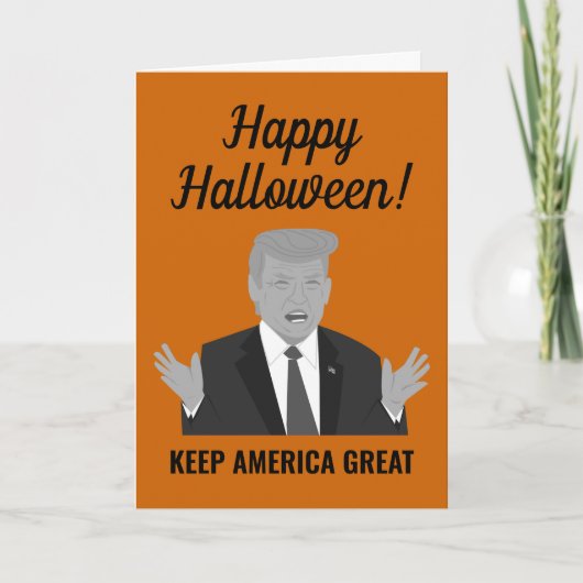 Happy Halloween Behalte Amerika Große Trump-Cartoo Karte (Vorderseite)
