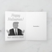 Happy Halloween Behalte Amerika Große Trump-Cartoo Karte (Innenseite)