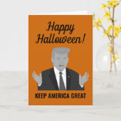 Happy Halloween Behalte Amerika Große Trump-Cartoo Karte (Gelbe Blume)