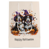 Happy Halloween Berner Hunde Mittlere Geschenktüte (Rückseite)