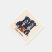 Happy Halloween Bernese Mountain Hunde Pumpkin Serviette (Ecke)