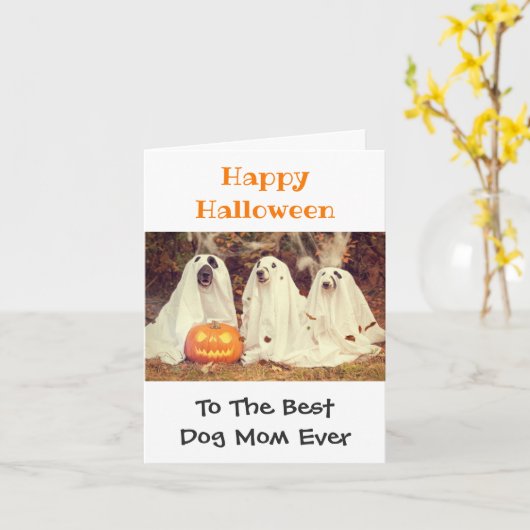 Happy Halloween Beste Hündin Mama je Pet Foto Funn Karte (Gelbe Blume)