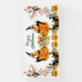 Happy Halloween Bewitching Fall Pumpkin Black Cat Banner (Vertikal)