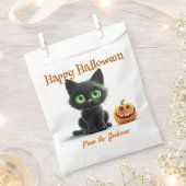 Happy Halloween BIG GRÜNE MIT AUGEN SCHWARZE KATZE Geschenktütchen (Ausgeschnitten)