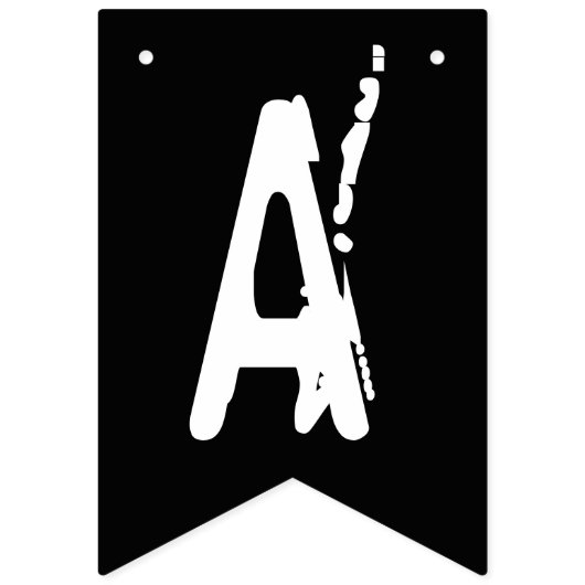 Happy Halloween Black and White Ghost Wimpelkette (Zweite Fahne)