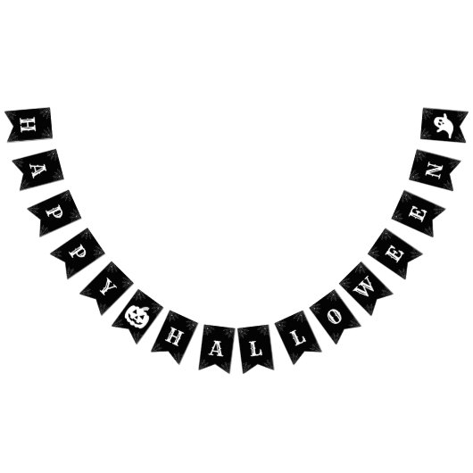 Happy Halloween Black and White Spider Webmuster Wimpelkette (Alle)