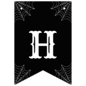 Happy Halloween Black and White Spider Webmuster Wimpelkette (Erste Fahne)