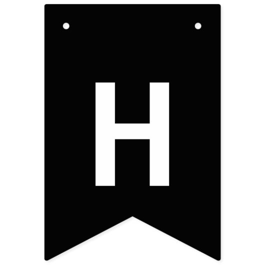 Happy Halloween Black and White Wimpelkette (Zweite Fahne)