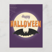 Happy Halloween Black Bat Postkarte (Vorderseite)