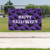 Happy Halloween Black Bats lila, sprichwörtliches Banner (Insitu)