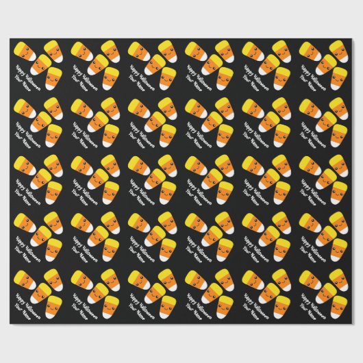 Happy Halloween Black Candy Corn Packpapier (Flach)