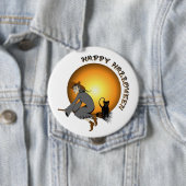 Happy Halloween Black Cat and Hexe Button (Beispiel)