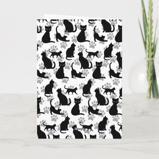 Happy Halloween Black Cat Anpassbare Karte (Rückseite)